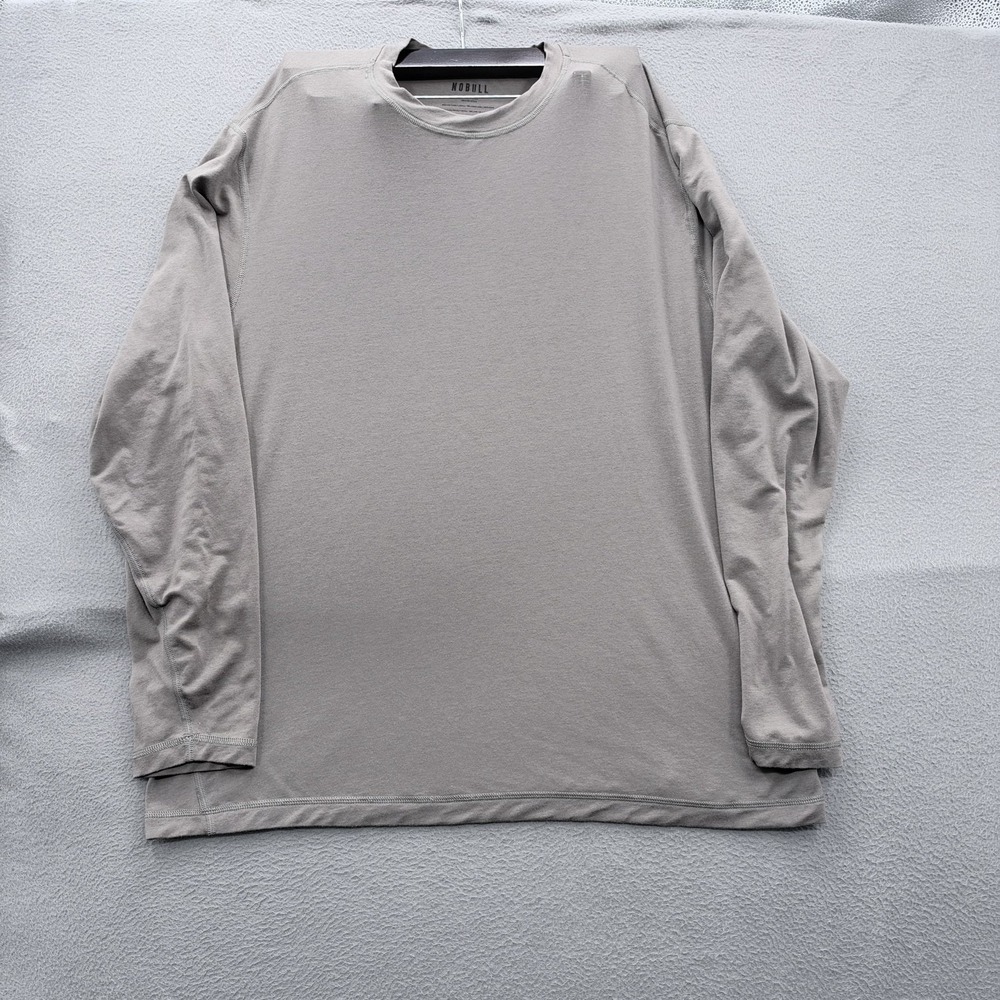 NOBULL Shirt Mens 3XL Brown Long Sleeve The Slub Athletic Performance Gym Top